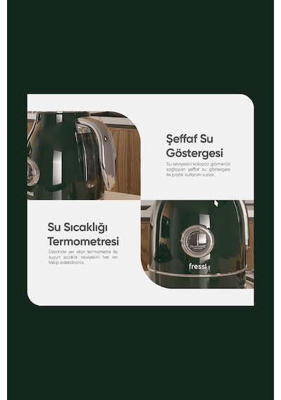 Fressi FR-KT05 1.7 L Isı Göstergeli Retro Kettle