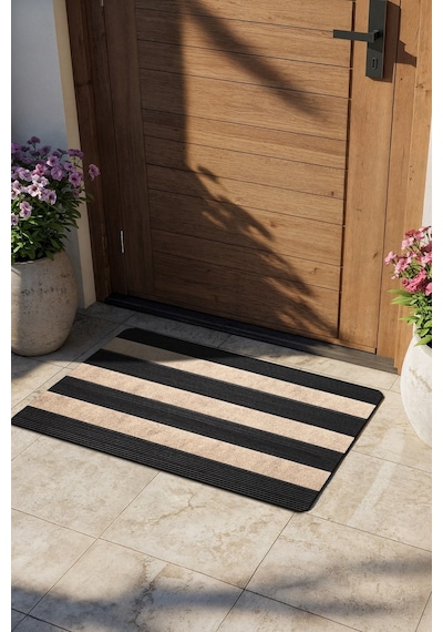 Ps033a Bej Kaymaz Taban Nem Alıcı Toz Alıcı Kapı Önü Paspası Uv Dayanıklı 45x70 Cm