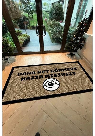 Valerine Life İsme Kişiye Firmaya Özel Dijital Baskılı Hoş Geldiniz Dükkan Önü İşyeri Kapı Önü Paspa Kahverengi