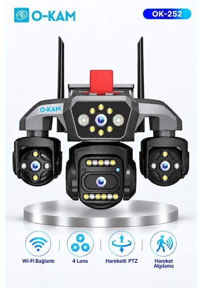 O-kam Ok-252-premium W 4 Lensli Wi-fi Ptz Güvenlik Kamerası