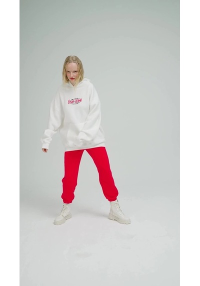 Startmore Unisex Cruel World Sweatshirt Hoodie Beyaz Beyaz