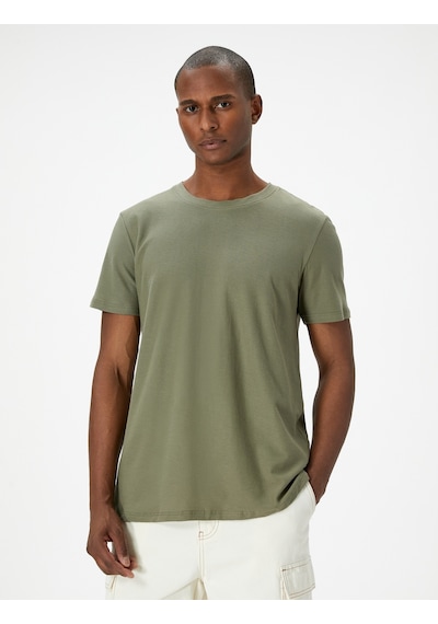 Koton Basic Tişört Slim Fit Bisiklet Yaka Kısa Kollu Haki 4sam10835hk Haki Koton Basic Tişört Slim Fit Bisiklet Yaka Kısa Kollu Haki 4sam10835hk Haki