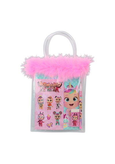 Cry Babies Tüylü Pvc Çantalı Kırtasiye Seti Cry-7746 Ahşap
