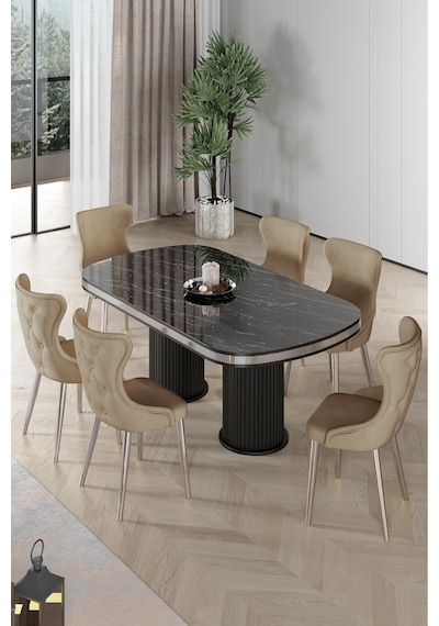 Canisa Galya Serisi Lak Panel 90x168 Sabit Sonata Mutfak Masa Takımı 6 Cappucino Sandalye Sonata Masa Cappucino Sandalye Canisa Galya Serisi Lak Panel 90x168 Sabit Sonata Mutfak Masa Takımı 6 Cappucino Sandalye Sonata Masa Cappucino Sandalye