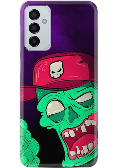 Samsung Uyumlu Galaxy A04S Kilif Silikon Desen Green Face 1609 556613306