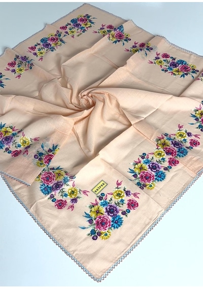 Eripek Oyalı Pamuk Yazma 6590 Somon