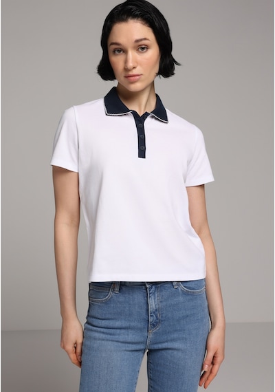 Colin's Colins Regular Fit Polo Yaka Düz Kadın Beyaz Kısa Kol Tişört Cl1080432 Q1.v1 Wht