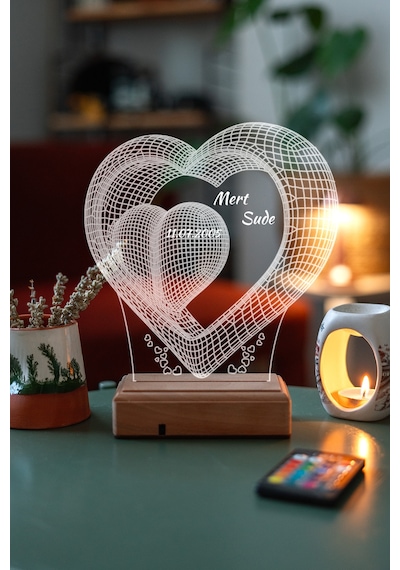 Sevgiliye Hediye Aşk Ve Sonsuzluk 3D Led Lamba