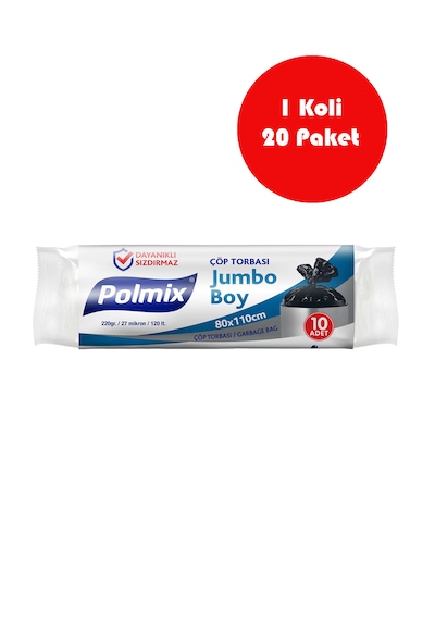 20 Adet Jumbo Boy 80 X 110 Cm Çöp Torbası - P105
