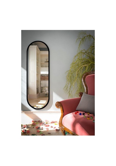 Tr Siyah Oval Dekoratif Boy Duvar Aynası,siyah 50x150 Diğer