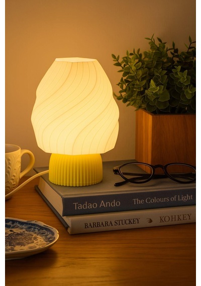 Ice Cream Lamp Masa Lambası Dekorasyon Aydınlatma Gece Lambası Abajur Sarı