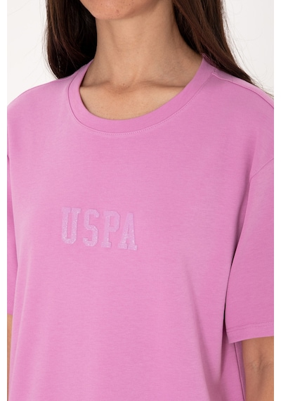 U.S. Polo Assn. Kadın Fuşya Bisiklet Yaka Mini Boy Örme Elbise 50306431-VR023
