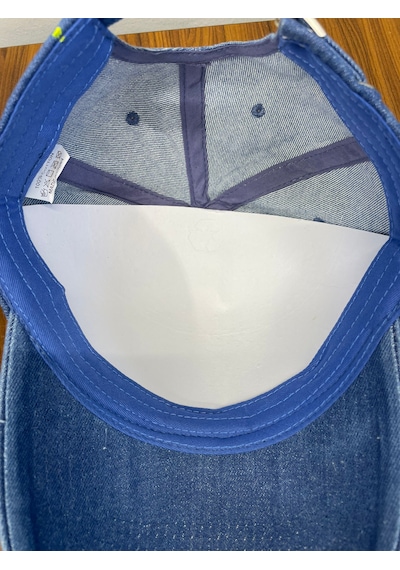 Jean Denim Kot Kumaş Vintage Unisex Cap Şapka Lacivert - Indigo