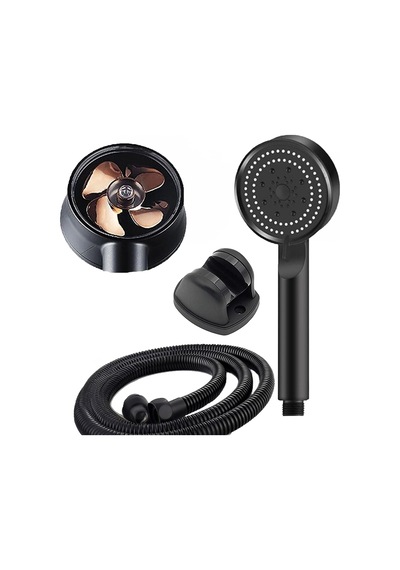 Turbo Pervaneli 5 Fonksiyonlu Duş Başlığı Duş Hortumu 150 Cm Ve Mafsal Set
