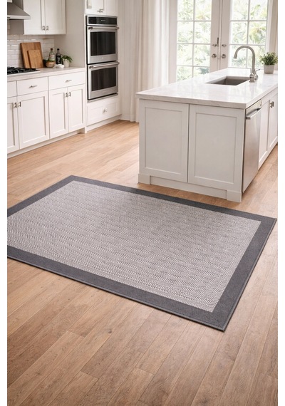Mess Modern Dekoratif Yumuşak Dokulu Sisal Halı 3939 Antrasit Siyah Çok Renkli