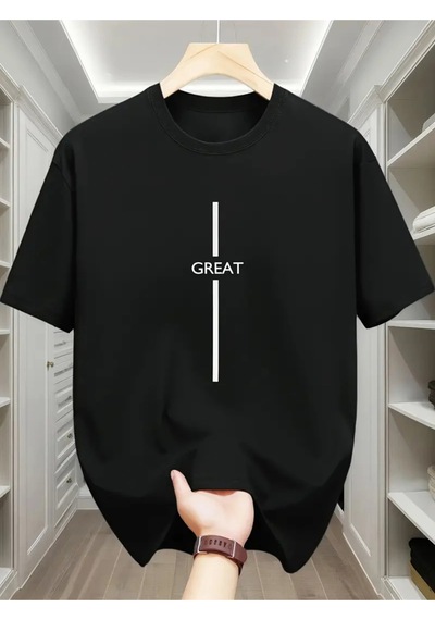 Startmore Unisex Great Baskılı Oversize Siyah