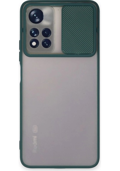 Newface Xiaomi Redmi Note 11t Kılıf Palm Buzlu Kamera Sürgülü Silikon Semeglbl - 23 - Yeşil