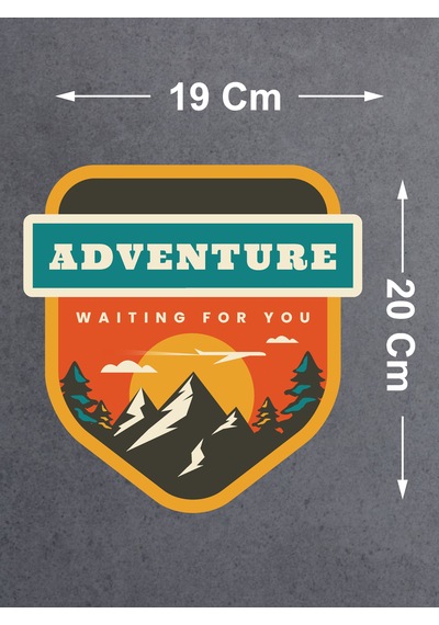 Adventure Kamp Dag Sticker - Araba Oto Motosiklet Karavan Cam Sticker - 00118 20x19 Cm
