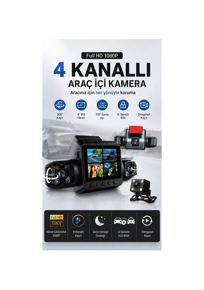 4 Kameralı Araç Kamera Sistemi 1080p Full Hd Dash Cam Ön Arka İç Kayıt 360 Güvenlik Gece Görüşü G-sensör Park Modu Ve Döngüsel Kayıt Dvr Kamera Otomobil Ve Ticari Araçlar İçin 12-24 Uyumlu 4 Kameralı Araç Kamera Sistemi 1080p Full Hd Dash Cam Ön Arka İç Kayıt 360 Güvenlik Gece Görüşü G-sensör Park Modu Ve Döngüsel Kayıt Dvr Kamera Otomobil Ve Ticari Araçlar İçin 12-24 Uyumlu