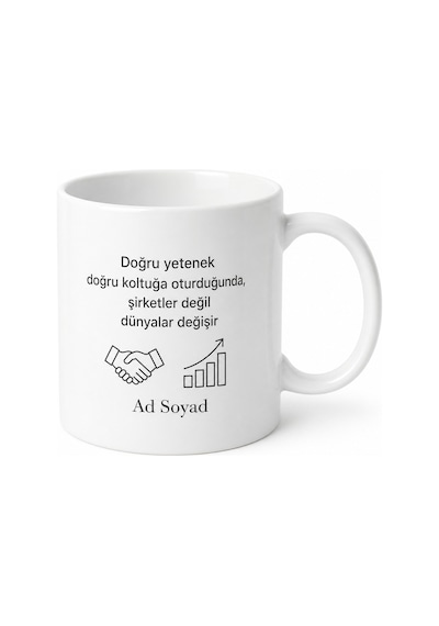 İnsan Kaynakları Yöneticisine Hediye Yetenek Mülakat Performans Kupa Bardak Beyaz / Çok Renkli