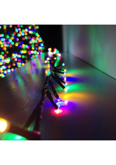 Dekor Düğün Işıkları 50 M Renkli Led Işık 220 V Fişli Siyah Kablolu Işık Çok Renkli