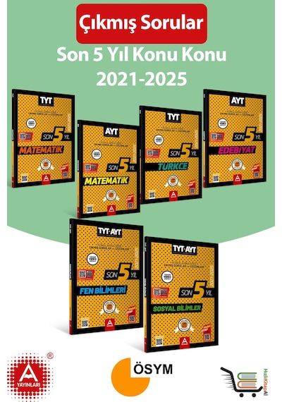 Son 5 Yıl Ayt-tyt Konu Konu Çıkmış Sorular Seti 2021-2025 Yıllarını Kapsamakta Toplam 6 Eser