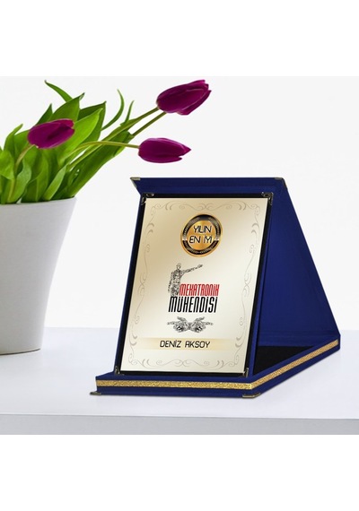 Kişiye Özel Yılın En İyi Mekatronik Mühendisi Lacivert Plaket Ödü