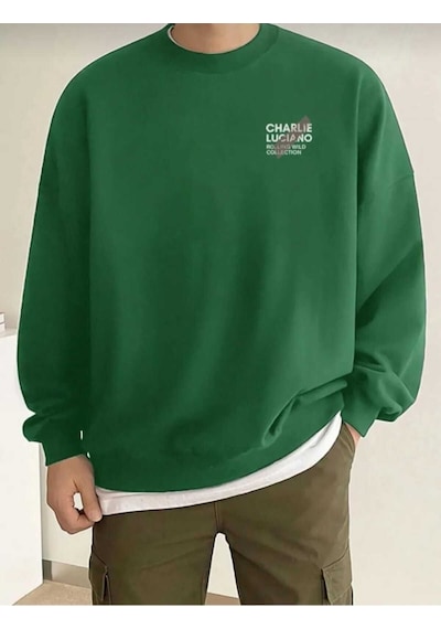 Kozia Outdoors O Yaka Oversize Unisex Sweatşhirt Haki Haki