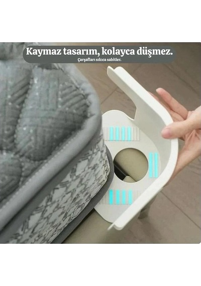 Nishev Çarşafmatik 4 Adet Çarşaf Düzenleyici - Görünmez Kaymaz Nevresim Kilidi Organizeri Çok Renkli