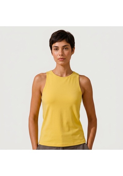 Bonbon Kadın Basic Kolsuz İçi Yarım Astarlı Tshirt Bb2538 Koyu Sarı