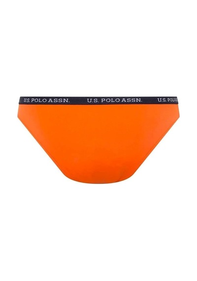 U.S. Polo Assn. Kadın Turuncu Kalın Kenarlı Lastikli Bikini Alt Turuncu
