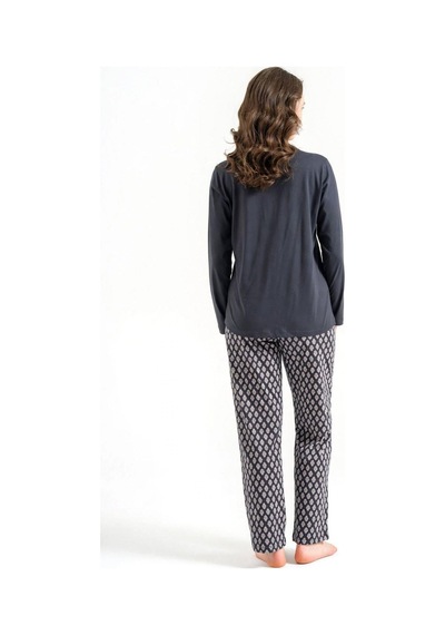 Arnetta Kadın Büyük Beden Modal Pamuklu Nakışlı Düğmeli Yaka Uzun Kollu Pijama Takım Antrasit Arnetta Kadın Büyük Beden Modal Pamuklu Nakışlı Düğmeli Yaka Uzun Kollu Pijama Takım Antrasit