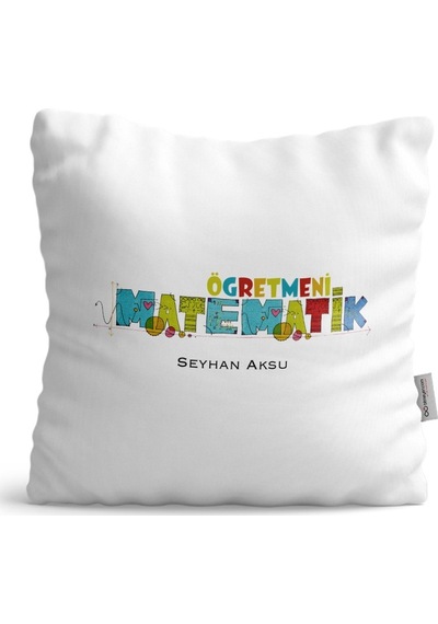 Kişiye Özel Matematik Öğretmeni Saten Yastık - 2