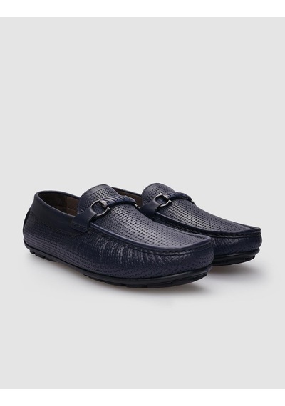 Cabani %100 Hakiki Deri Lacivert Tokalı Erkek Loafer-lacivert Lacivert