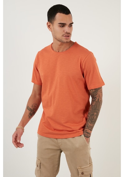 Buratti Bisiklet Yaka % 100 Pamuk Regular Fit Basic Erkek T Shirt 59020001 Tarçın