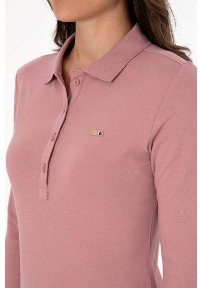 U.S. Polo Assn. Kadın Gül Kurusu Basic Polo Yaka Sweatshırt 50313593-VR221