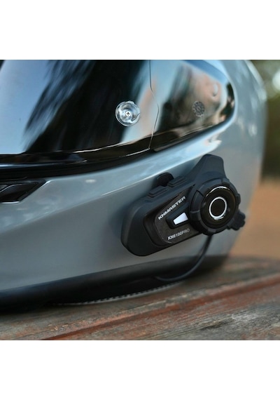 Knmaster Kn6100 Pro3.nesil Motosiklet Kask Intercom Bluetooth İnterkom Kulaklık Seti Karbon Siyah