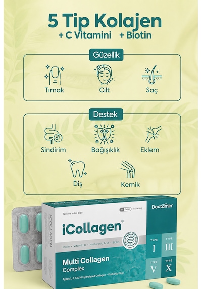 İcollagen Kolajen Ve Prebiyotik Tablet Orjinal Bandrollü 60 Tablet