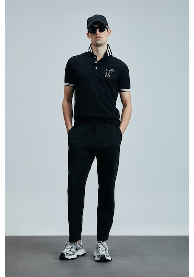 Lufian Erkek Polo Yaka T Shirt 111040216 Siyah Siyah