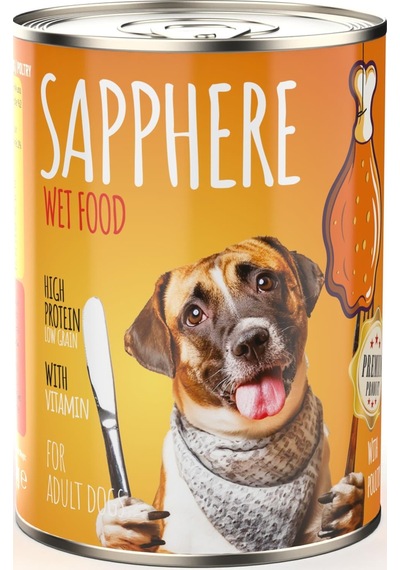 Sapphere Kümes Hayvanlı Yetişkin Köpek Maması Konserve 400 G