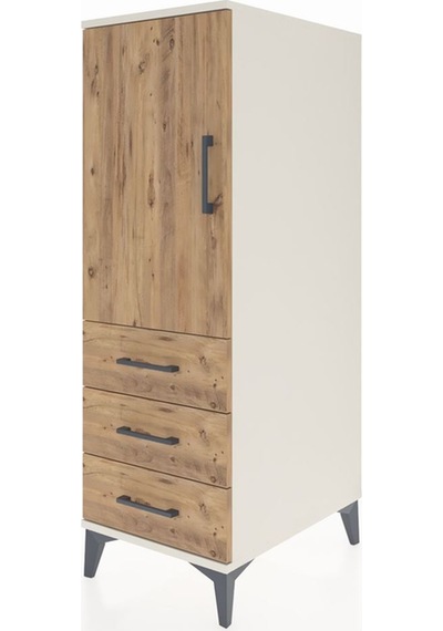 Kronos Dolap 2 Raflı 3 Çekmeceli Tek Kapaklı 44x59x134 Aytaşı-çam Aytası