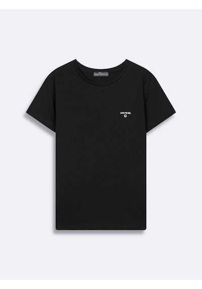 LTB Basic Minimal Yazı Siyah T-shırt