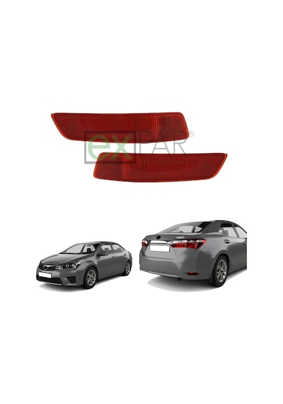 Toyota Corolla Arka Tampon Reflektör Takımı Sağ + Sol Taraf 2014 - 2017 Model Corolla Arka Kedi Gözü