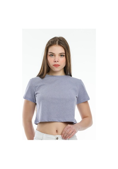 Kadın Crop Örme Tişort Spr21y13 001