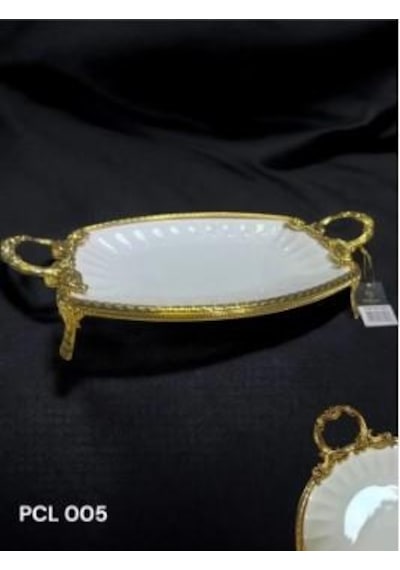 Royking Elegance Oval Sunum Tabak Gold 41cm Pcl 005