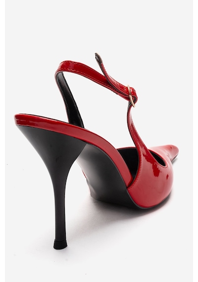 Luvishoes Candy Kırmızı Rugan Sivri Burunlu Kadın Topuklu Ayakkabı Kırmızı