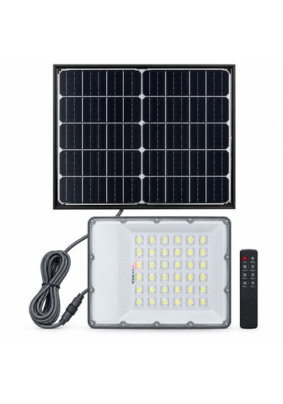 Güneş Enerjili Çift Taraflı Şarjlı Solar Led Projektör 400 Watt Kumandalı Beyaz Işık 400 W