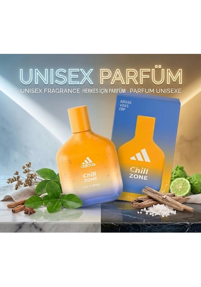 Adidas Vibes Chill Zone Edp 100 Ml Unisex Parfüm İtalyan Bergamotu & Deniz Minerali Notalı Ferah Koku