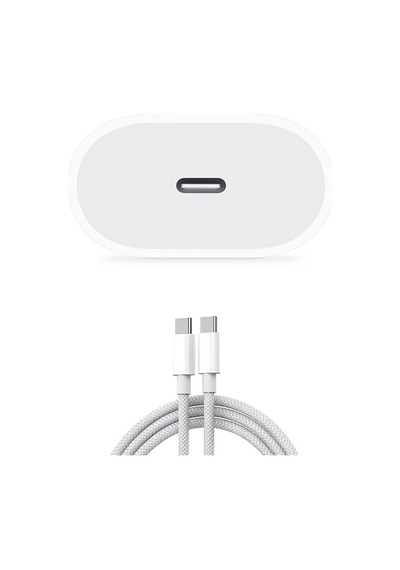 20w Seyahat Şarj Seti Type-c To Type-c Kablolu Pd Adaptör Apple iPhone Uyumlu 15 16 17 Plus Pro Max