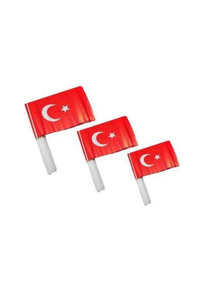 Çıtalı Türk Bayrağı 12 x 22.5 CM 200 Lü
